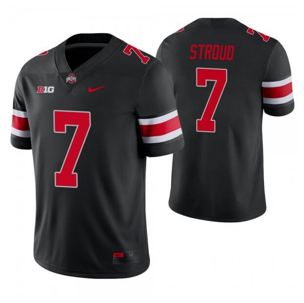 Men's Ohio State Buckeyes #7 C.J. Stroud Black Vapor Limited Stitched Jersey